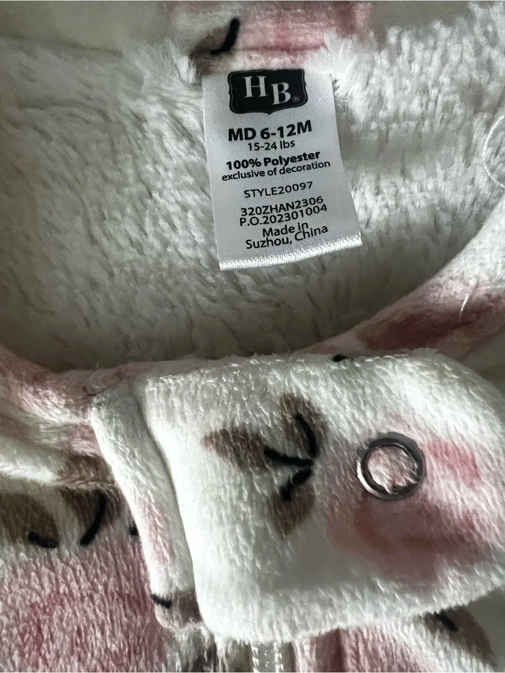 Hudson Baby Sleeveless Fleece Sleep Sack with Pink Floral Print - 6-12M